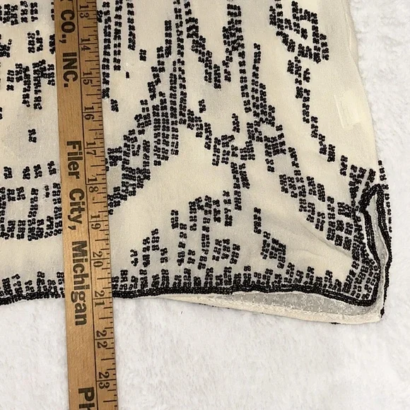 Gryphon New York Hand Beaded Silk Blouse Boho Embellished Top Women’s Small - Picture 10 of 12